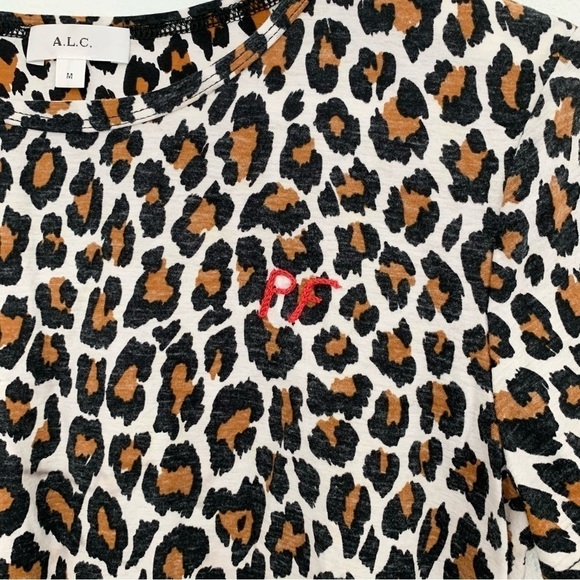 A.L.C. Bambina Leopard Print Tissue T-Shirt size medium - Picture 4 of 5